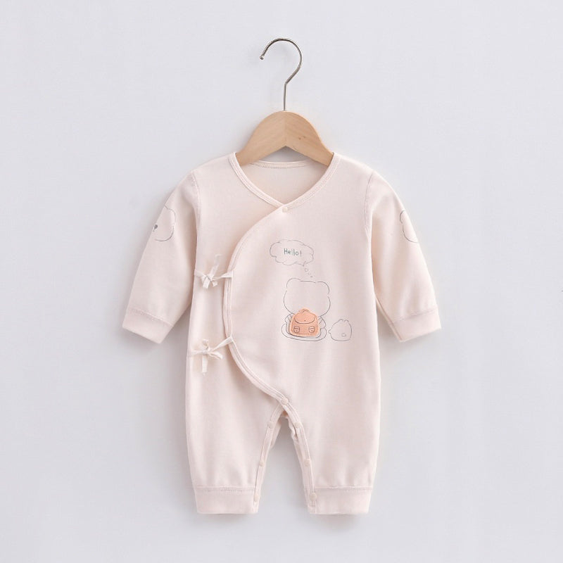 Newborn Baby Cotton One-piece Long-sleeved Onesie Autumn Winter Pajamas