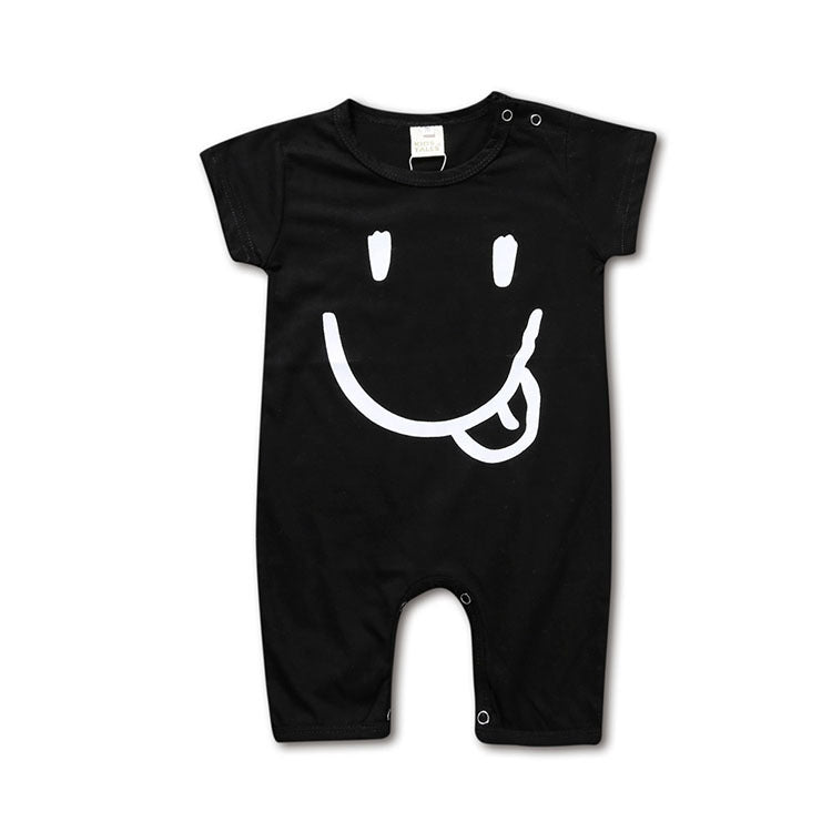 Men's and Women's Baby Short-Sleeved Boxer Cotton Jumpsuit