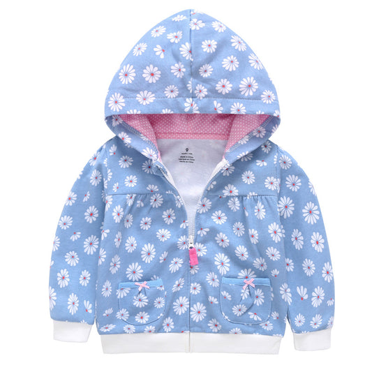 Girls Candy Color Hoodie Zipper Coat Outerwear