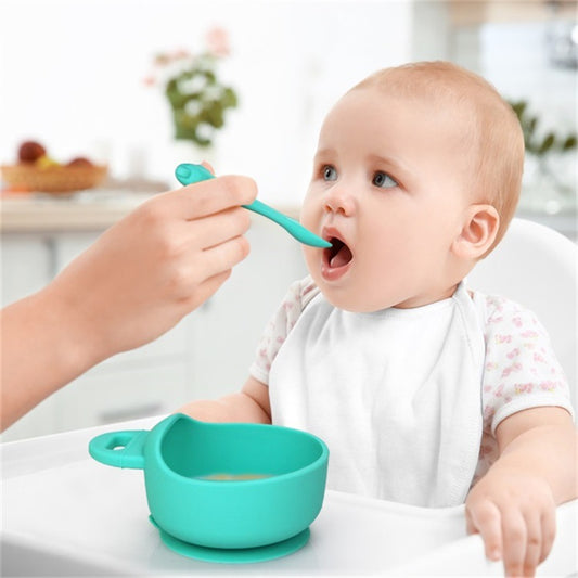 Food Grade Silicone Baby Silicone Bowl And Spoon Set Of Three