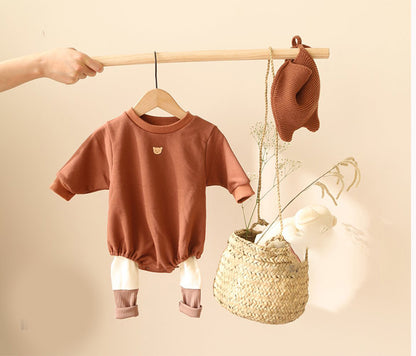 Fashion Simple Solid Color Cotton Baby Onesies