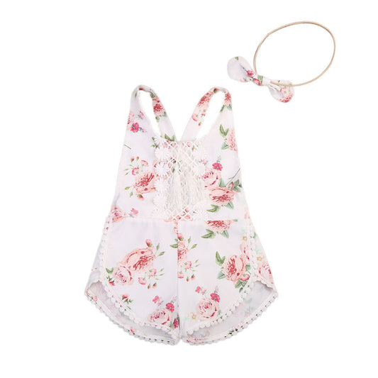 Baby Kid Floral Romper Spring Summer Girl Clothes Sleeveless Jumpsuit