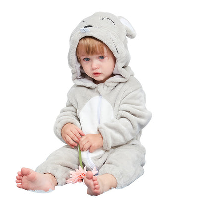 Baby Cute Mouse Jumpsuit Autumn Winter Baby Clothes Children's Cartoon Mouse Style Pajamas