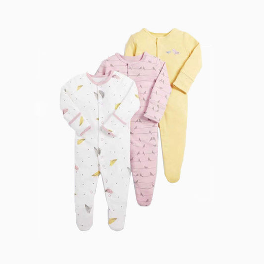 Baby Newborn Babysuit Three Piece Gift Box Cotton Babygrow Boy Girl Sleepers