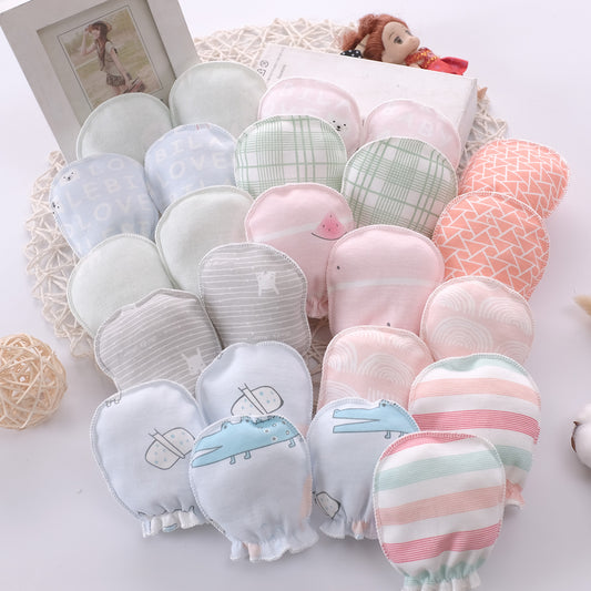 Newborn Baby Anti Scratching Mittens Cotton Newborn Face Protection Glove Infant Accessories