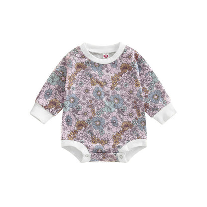 Floral Full Print Baby Onesie Four Colors To Choose From