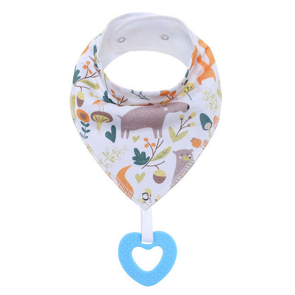 Cotton Baby Bandana Bib And Teething Toy