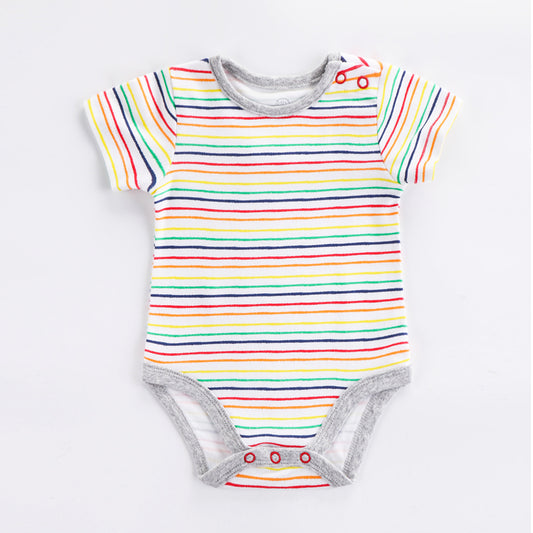 Summer Short Sleeved Baby Cotton Triangle Jumpsuit