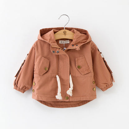 Baby and Toddler Stylish Trench Coat with Hoodie