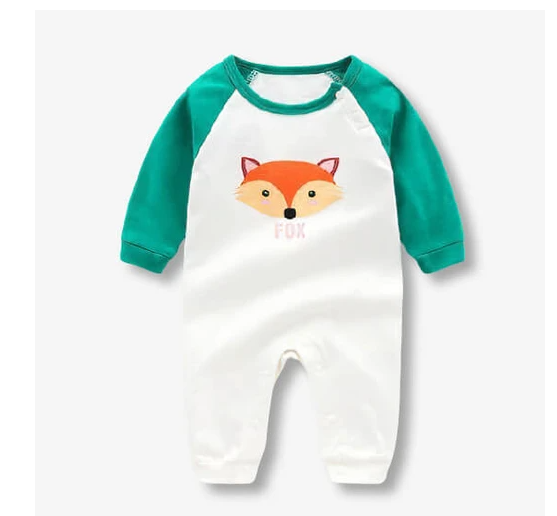 Fashion Cute Cotton Long-sleeved Thin Baby Clothes One-piece