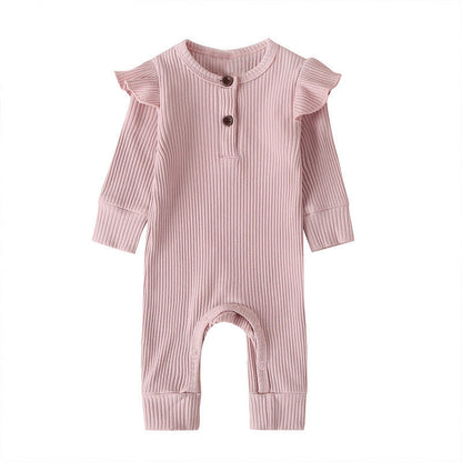 Baby Ruffles Rompers Jumpsuit Children New Baby Girl Long Sleeves