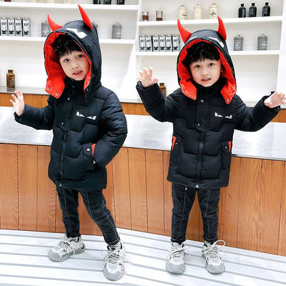 Boys Fashion Stylish Down Jacket Mid-length Coat