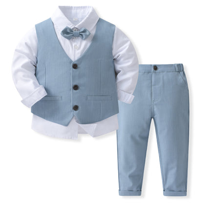 Baby Boy Banquet Party Gentleman Collar Vest Set