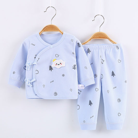 2-piece Set Baby Cotton Kimono Pajamas Newborn Boy Girl