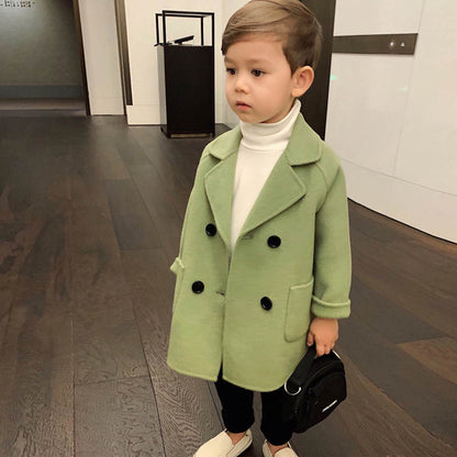 Autumn and Winter Stylish Long Coat for Toddlers