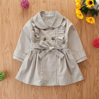 Children's Cute Bunny Ears Trench Coat