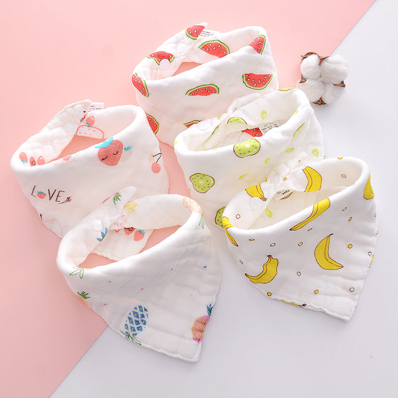 Ten Layers Of Cotton Gauze Triangle Baby Saliva Towel