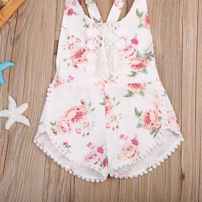 Baby Kid Floral Romper Spring Summer Girl Clothes Sleeveless Jumpsuit