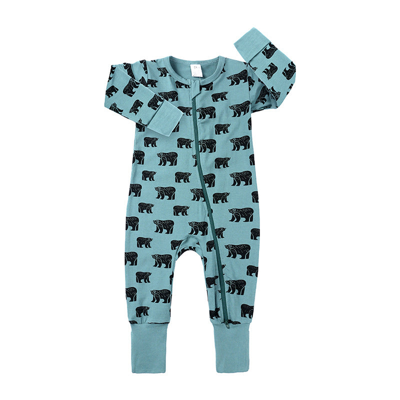 Spring and Autumn Baby Cotton Cartoon Jumpsuit