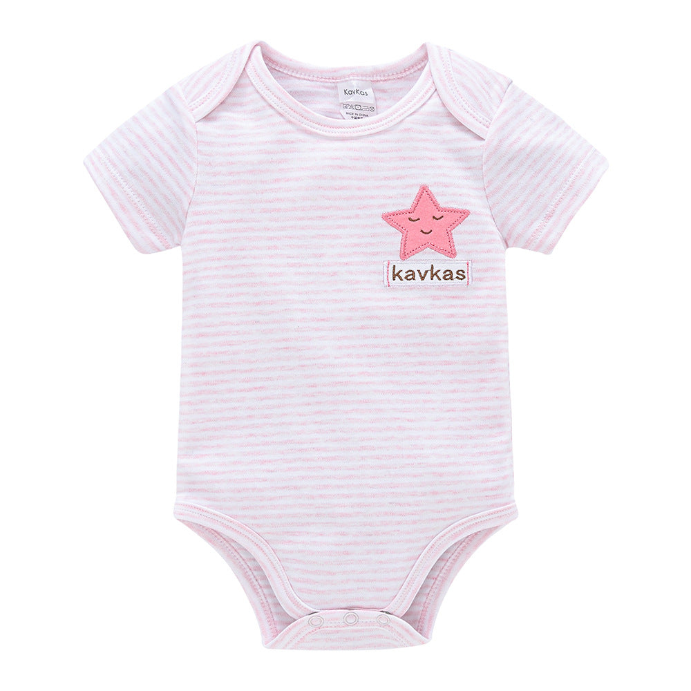 Baby summer cartoon short-sleeved triangle romper