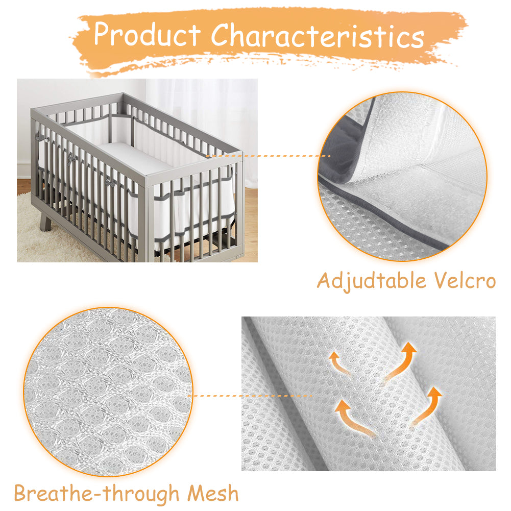 Breathable baby anti-collision bedding kit, removable and washable sandwich bed