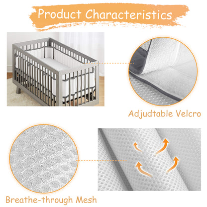 Breathable baby anti-collision bedding kit, removable and washable sandwich bed