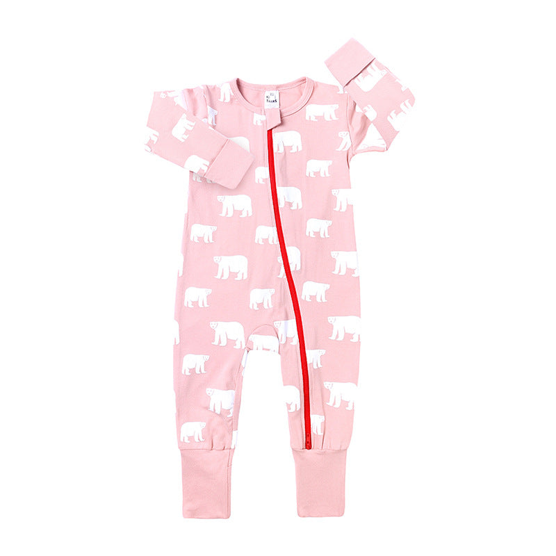 Spring and Autumn Baby Cotton Cartoon Jumpsuit