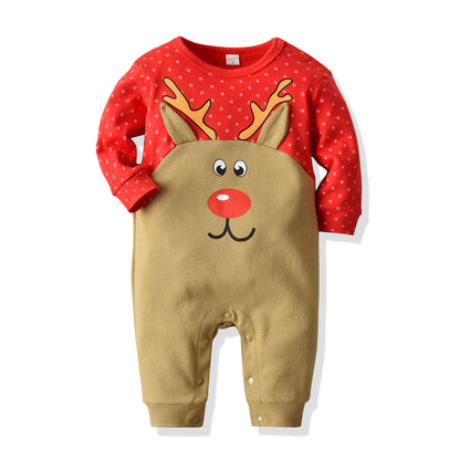 Christmas shape long sleeve baby jumpsuit