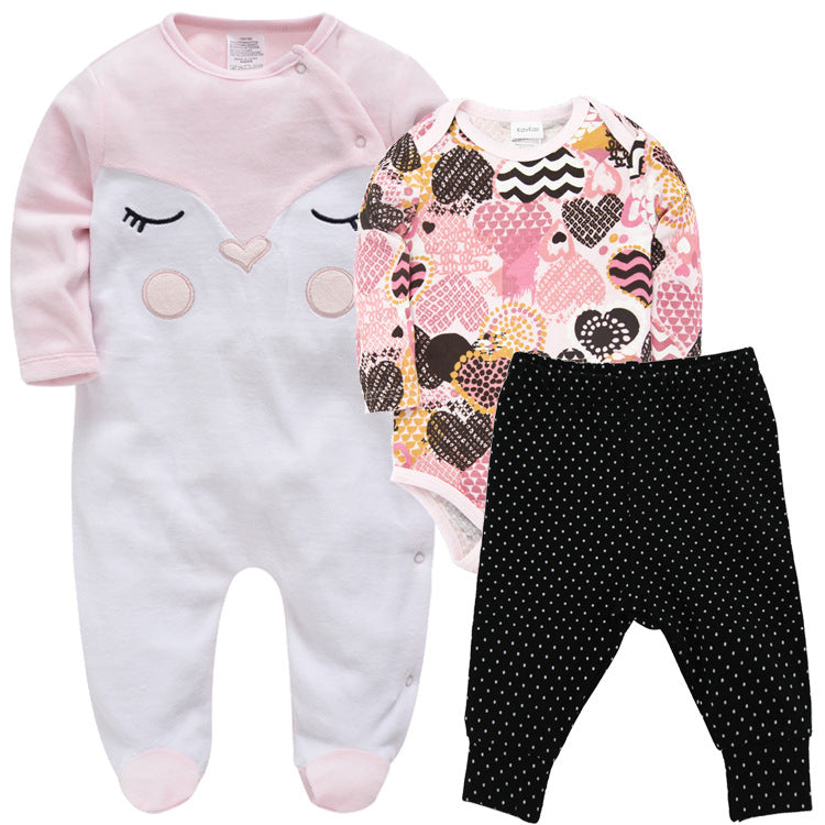 Cotton Baby Long-Sleeved One-Piece Romper