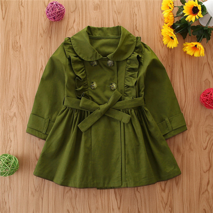 Children's Cute Bunny Ears Trench Coat