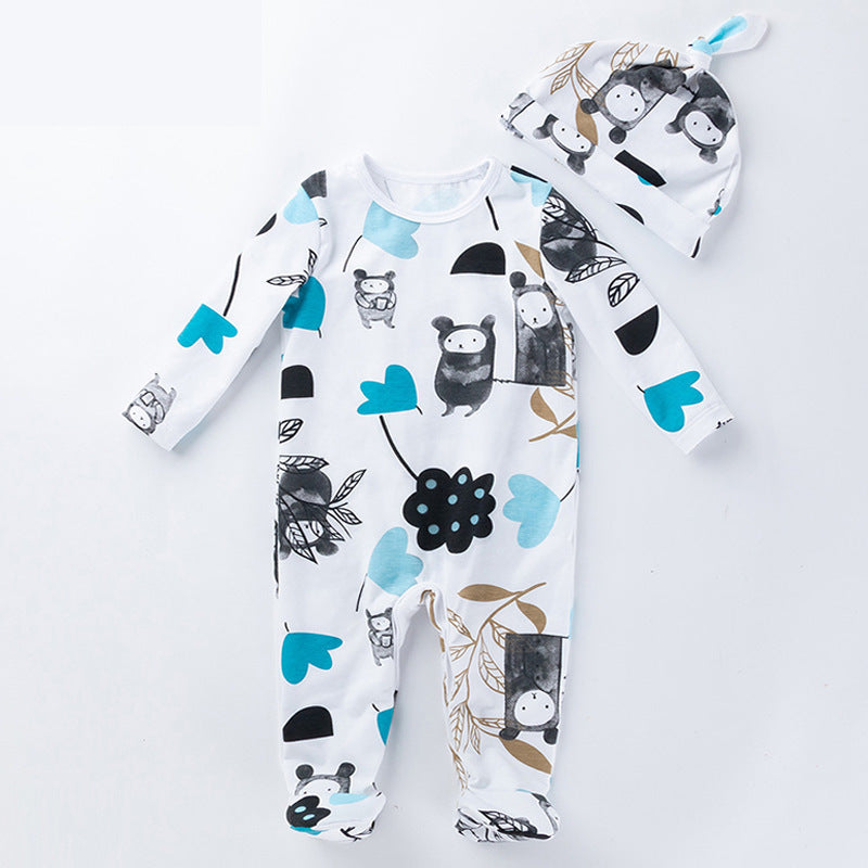 Infant cartoon jumpsuit baby long-sleeved romper