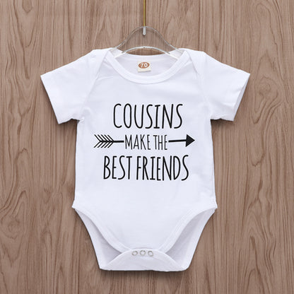 Baby COUSINS Pattern Short Sleeve Onesie Boy Girl