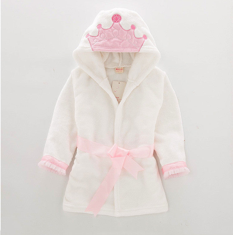 Children's flannel baby bathrobe