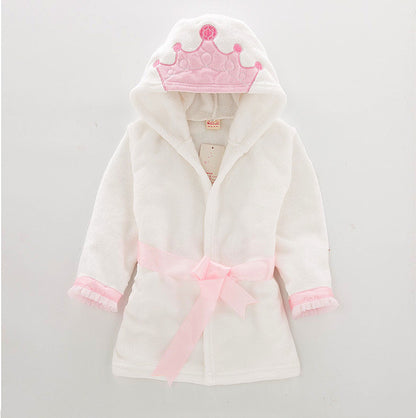 Children's flannel baby bathrobe