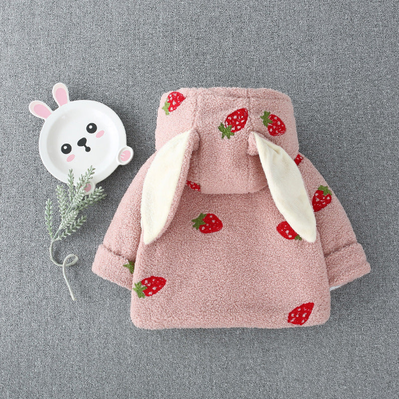 Strawberry Bunny Cute Hoodie Coat