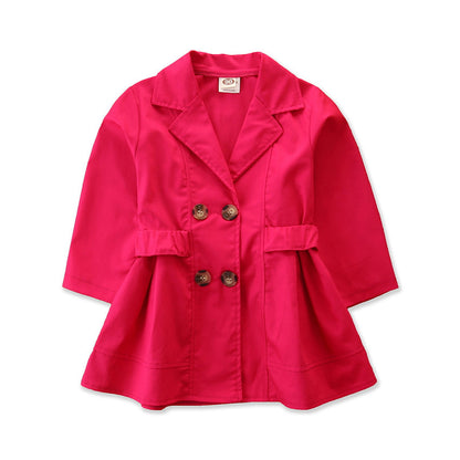 Children's Cute Bunny Ears Trench Coat