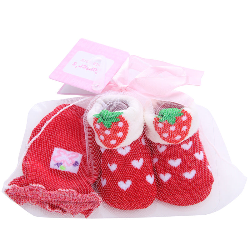 Cute Cartoon Striped Baby Socks Set