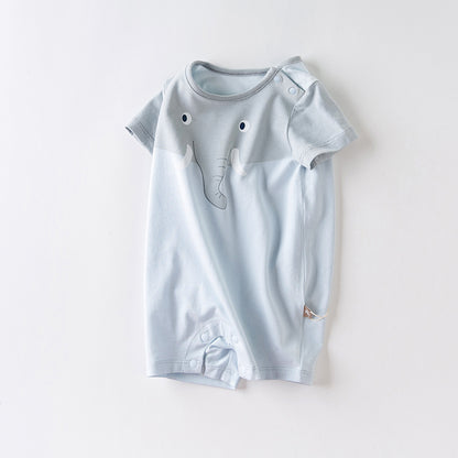 Light blue short sleeve baby jumpsuit