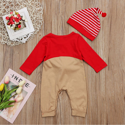 Baby Jumpsuit Reindeer Christmas Autumn Winter Children's Jumpsuit Baby Long Sleeve