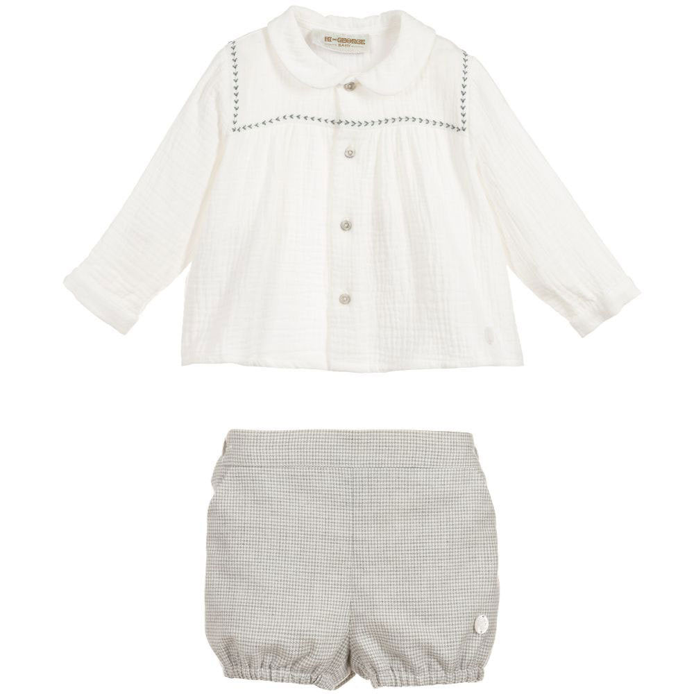 Two-piece cotton long sleeve baby suit