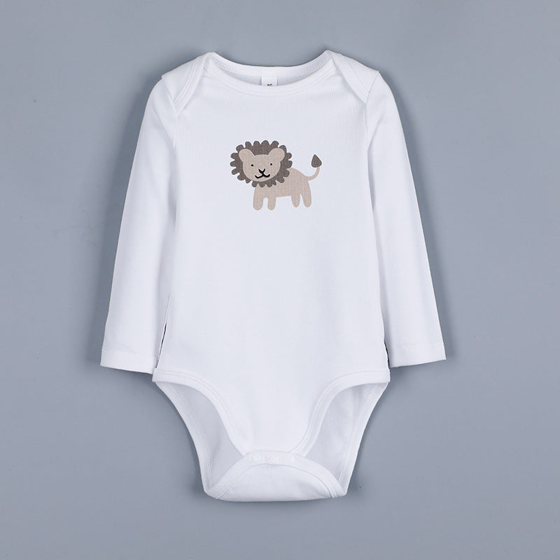 New Baby Solid Color Long-Sleeved Romper For Newborn Baby Jumpsuit Cross-Border