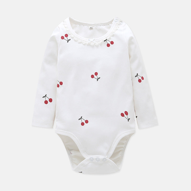 New Baby Solid Color Long-Sleeved Romper For Newborn Baby Jumpsuit Cross-Border