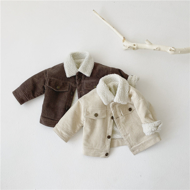 Children's Thickened Cotton Corduroy Jacket Teddy Coat Outerwear