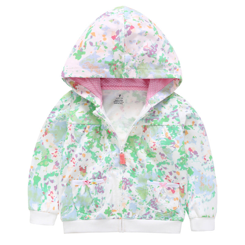 Girls Candy Color Hoodie Zipper Coat Outerwear