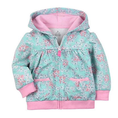 Girls Candy Color Hoodie Zipper Coat Outerwear