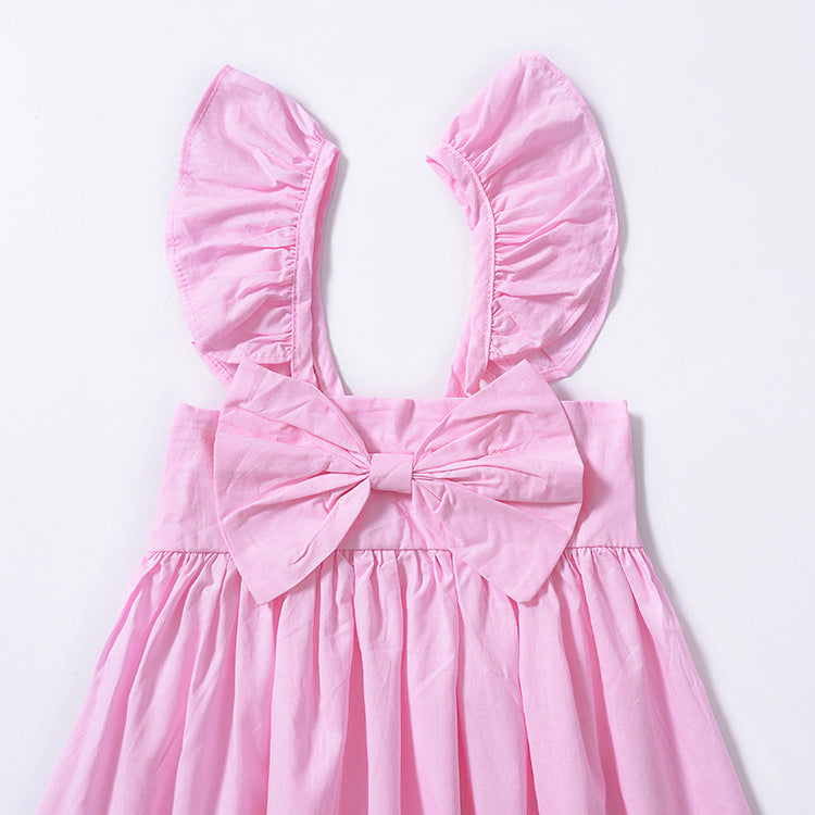 Baby Girl's Flying Sleeve Bow Dress