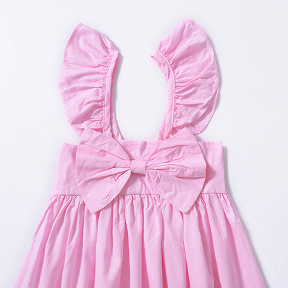 Baby Girl's Flying Sleeve Bow Dress