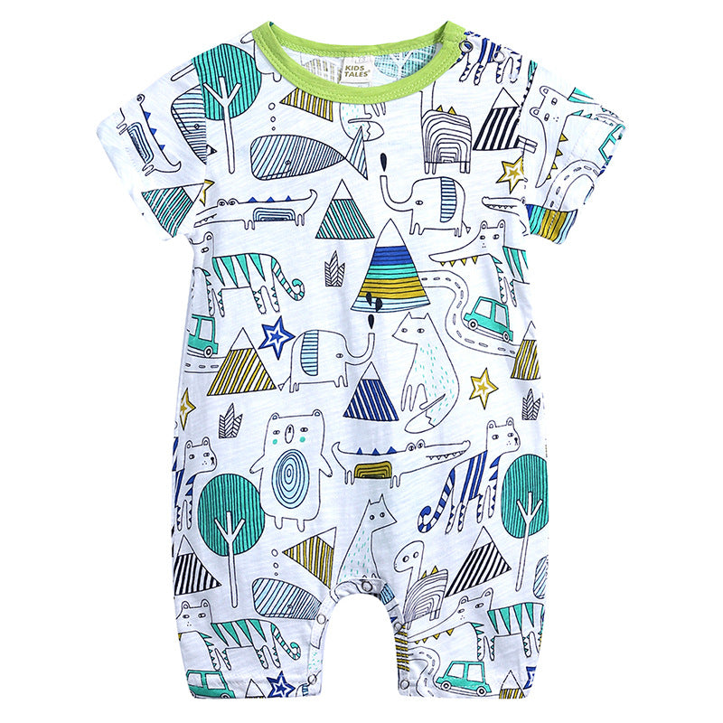 Summer Slub Cotton Short Sleeve Baby Onesies