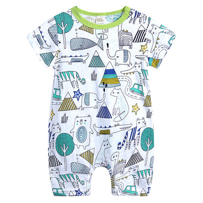 Summer Slub Cotton Short Sleeve Baby Onesies