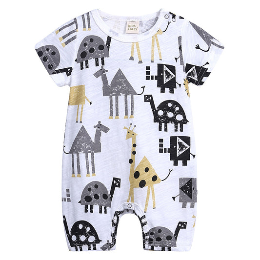 Summer Slub Cotton Short Sleeve Baby Onesies